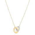 14K yellow gold necklace with linked pear mother of pearl stones