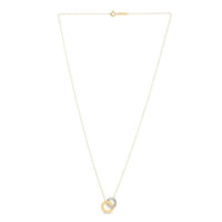 14k Yellow Gold High Polish Linked Mother of Pearl Circles Necklace