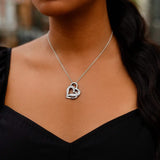 Sterling Silver Dual Heart Motif Pendant with Diamonds (.06 cttw) thumbnail 5