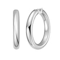 925 sterling silver round hoop earrings with polished tube profile