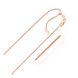 14k Rose Gold Adjustable Wheat Chain (1.00 mm) thumbnail 1