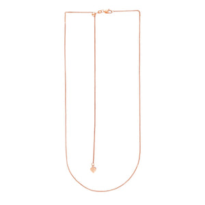 14k Rose Gold Adjustable Wheat Chain (1.00 mm)
