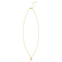 Classic 14K Yellow Gold Petite Diamond Circle Necklace