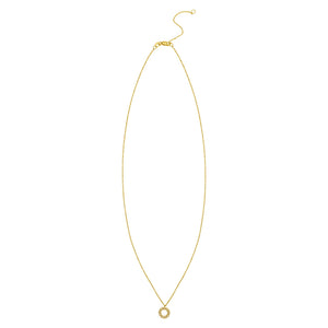 Classic 14K Yellow Gold Petite Diamond Circle Necklace
