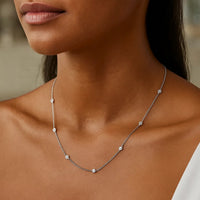 14K White Gold Diamonds by the Yard Necklace