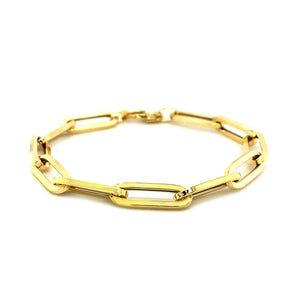 14K Yellow Gold Extra Wide Paperclip Chain Bracelet (6.10 mm)