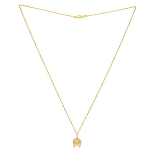 Heart and Horse Necklace in 14K Yellow Gold