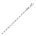 14K white gold Gourmette chain in 2.20 mm flattened diamond-cut links
