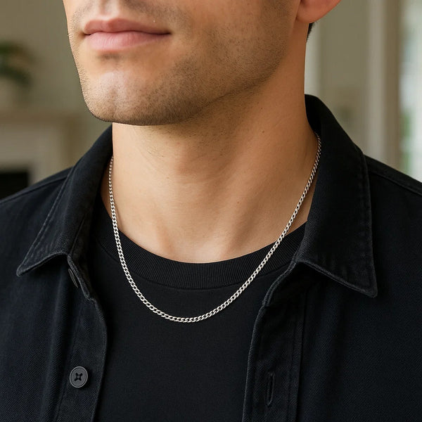 14k White Gold Light Gourmette Chain (2.20 mm)