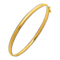 14K yellow gold two tone minimalist slip-on bangle, 4.10 mm width