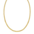 14K yellow gold petite faceted Cuban link chain necklace 4.50 mm