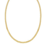 14K yellow gold petite faceted Cuban link chain necklace 4.50 mm thumbnail 1