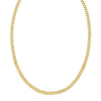 14K Yellow Gold Petite Faceted Cuban Link Chain Necklace (4.50 mm)