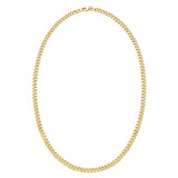 14K Yellow Gold Petite Faceted Cuban Link Chain Necklace (4.50 mm) thumbnail 2