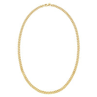 14K Yellow Gold Petite Faceted Cuban Link Chain Necklace (4.50 mm)