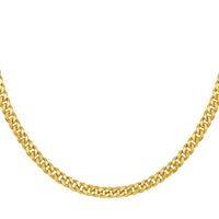 14K Yellow Gold Petite Faceted Cuban Link Chain Necklace (4.50 mm)