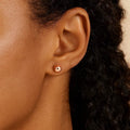 14K rose gold round stud earrings with smooth 5mm polished domes