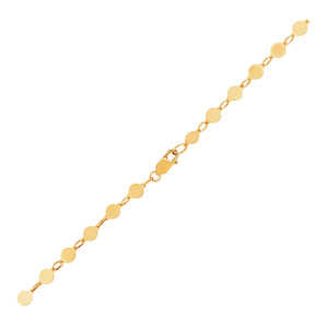 14k Yellow Gold Bracelet with Polished Circles (3.90 mm)