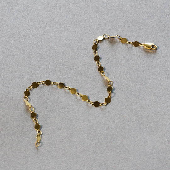 14K yellow gold bracelet with polished open circle links 3.90 mm wide