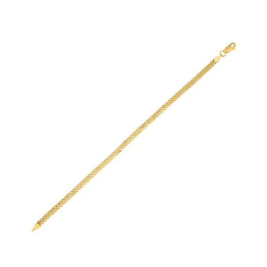 14K yellow gold Bismark bracelet with flat interlocking 3.50 mm links