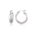 925 sterling silver dual round entwined hoop earrings with polished finish