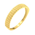 14K yellow gold graduated ridge ring in a slim 1.80 mm width