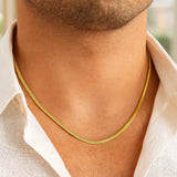 14K Yellow Gold Oval Snake Chain (3.30 mm) thumbnail 4