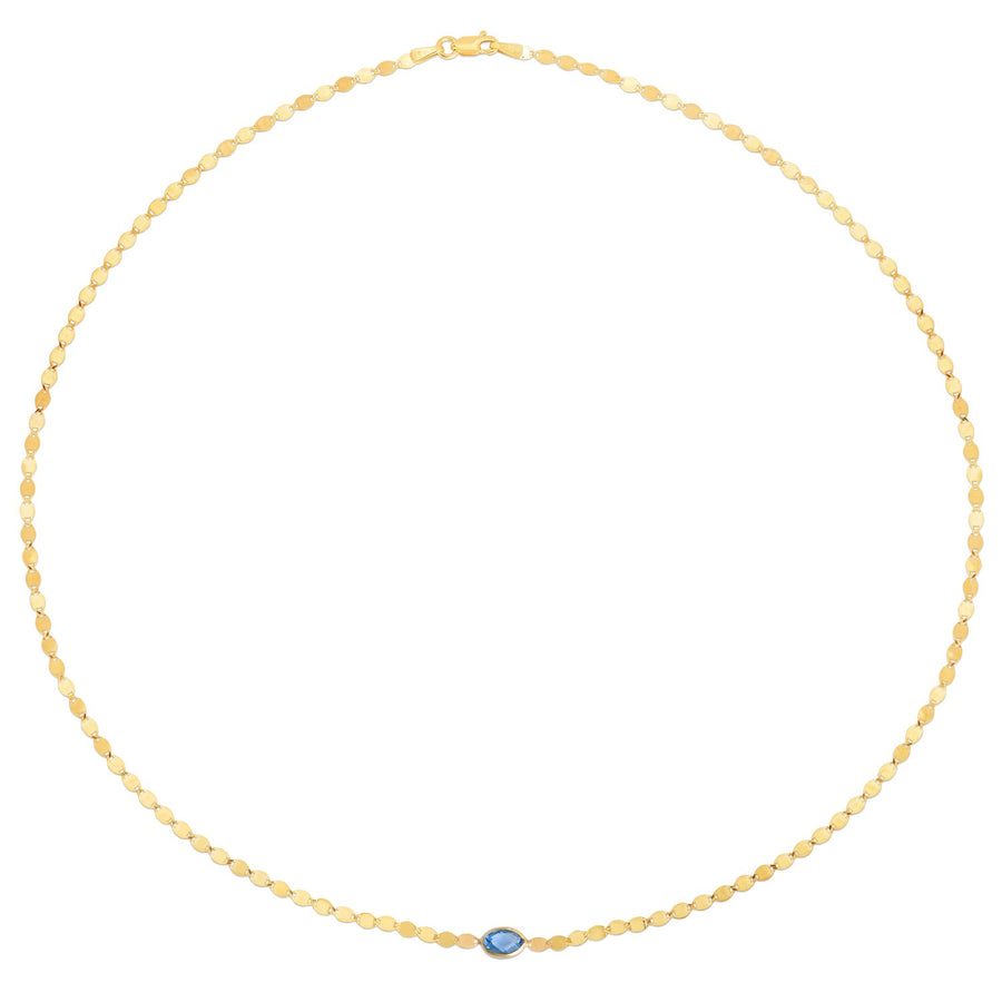 14K Yellow Gold Blue Topaz Mirrored Chain (2.20 mm)