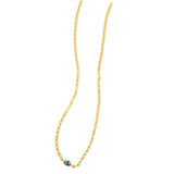 14K Yellow Gold Blue Topaz Mirrored Chain (2.20 mm) thumbnail 3