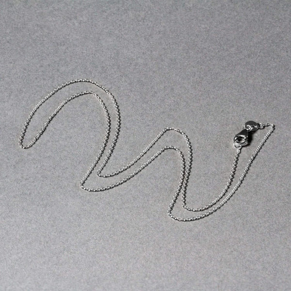 18k White Gold Round Cable Link Chain (0.97 mm)