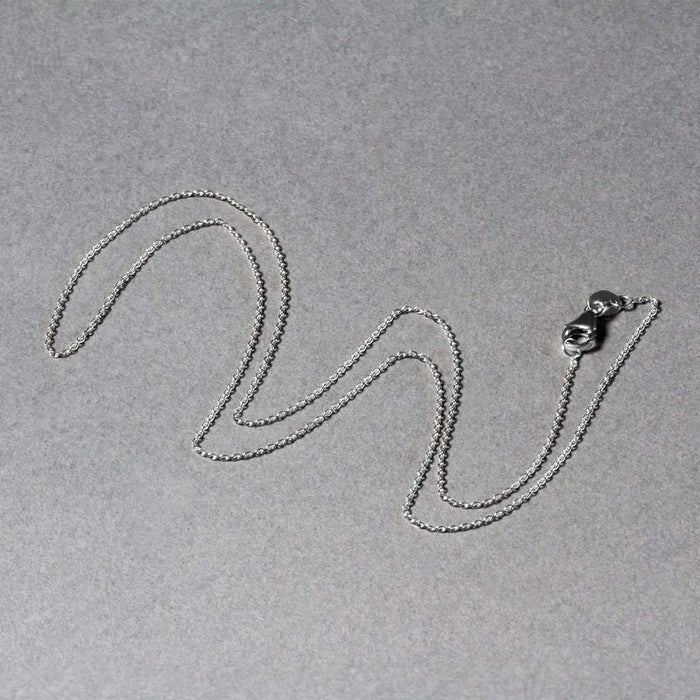 18k White Gold Round Cable Link Chain (0.97 mm)