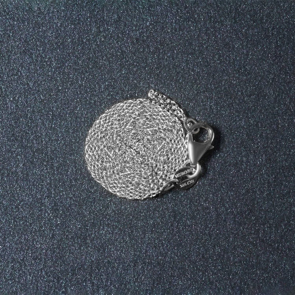 18k White Gold Round Cable Link Chain (0.97 mm)