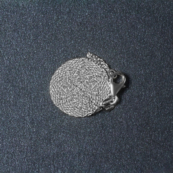 18k White Gold Round Cable Link Chain (0.97 mm)