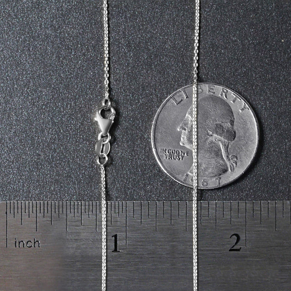 18k White Gold Round Cable Link Chain (0.97 mm)