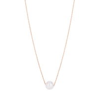 14k Rose Gold Pearl Solitaire Necklace