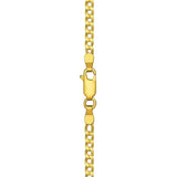 14k Yellow Gold Solid Curb Chain (2.60 mm) thumbnail 4
