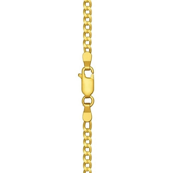 14k Yellow Gold Solid Curb Chain (2.60 mm)