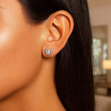 14K White Gold High Polish Scribble Heart Stud Earrings thumbnail 2