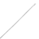 Sterling Silver Rhodium Plated Rockstar Cut Round Box Chain (2.90 mm) thumbnail 1
