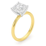 3 Carat Princess Lab Grown IGI G/VS1 Diamond Solitaire Ring in 10K Yellow Gold thumbnail 2
