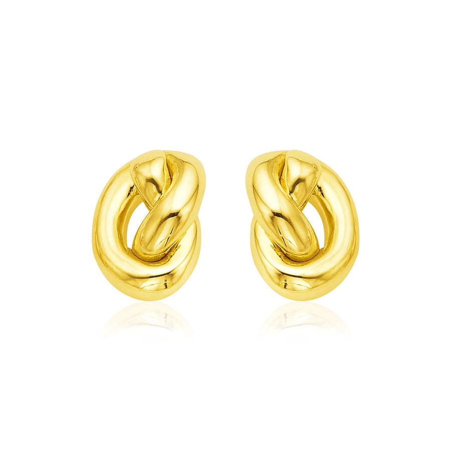 14k Yellow Gold Polished Knot Earrings