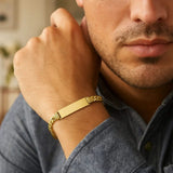 14K Yellow Gold Lite Cuban ID Bracelet (7.20 mm) thumbnail 2