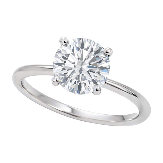 925 sterling silver ring with 1 round diamond stone in solitaire setting