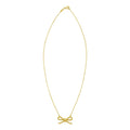 14K yellow gold twisted rope bow necklace with polished chain