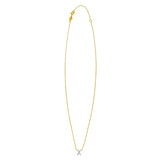 14K Yellow Gold Mini Diamond X Initial Pendant Necklace thumbnail 2