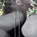 14K white gold rolo chain with 1.90 mm round open links