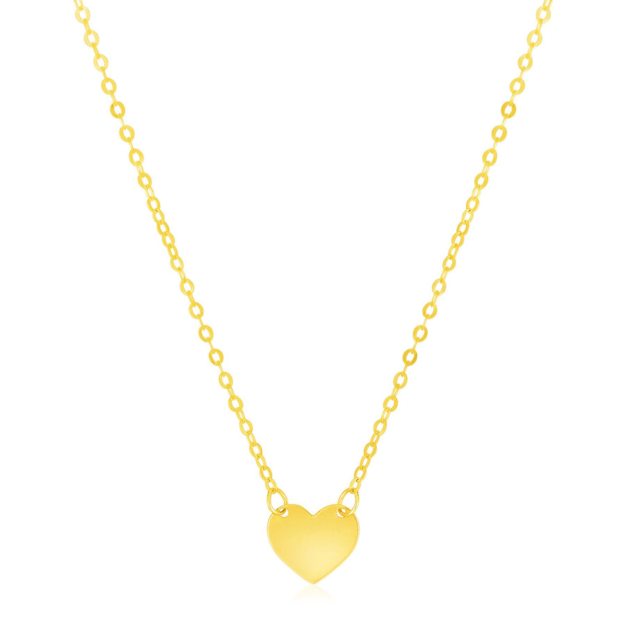14k Yellow Gold Polished Mini Heart Necklace