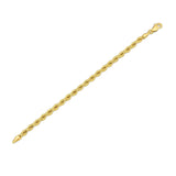 14K yellow gold rope chain bracelet in 4.30 mm width with secure clasp thumbnail 1