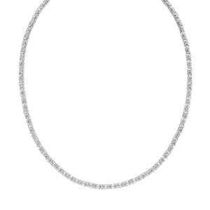 Sterling Silver Rhodium Plated Solid Round Byzantine Chain (4.10 mm)