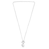 Sterling Silver Rhodium Plated Heart Toggle Necklace thumbnail 2
